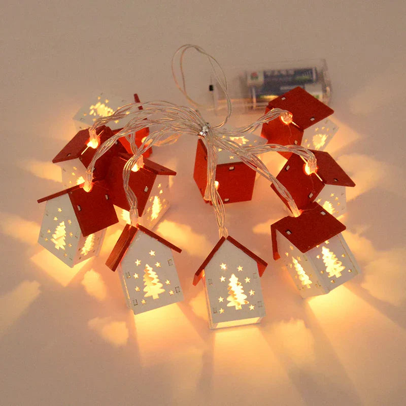 Illuminated Wooden Christmas Decoration with Warm LED Light 0