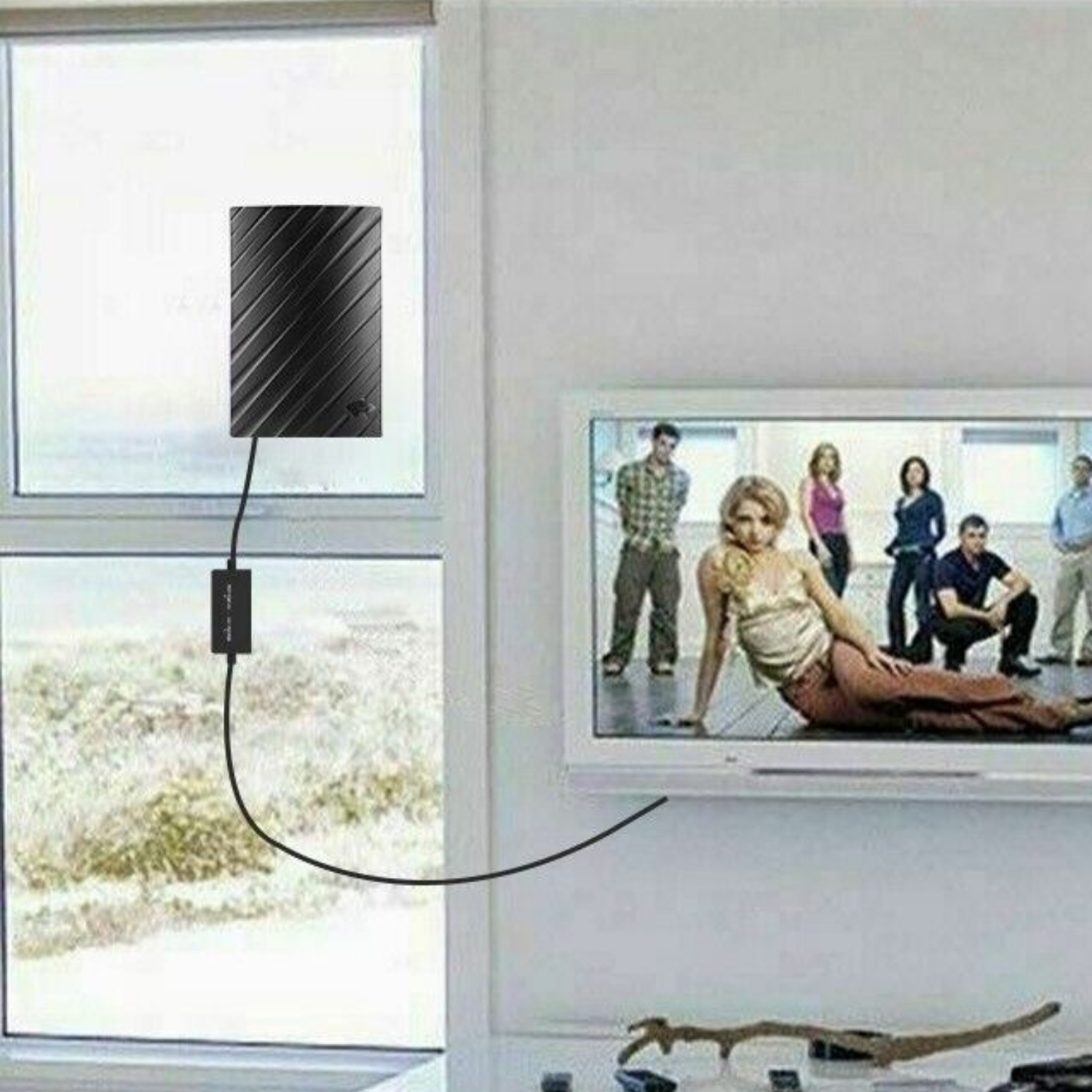 Indoor TV Antenna 39dBi Gain Coaxial Cable Waterproof Design 720P 1080P 4K Compatible 07