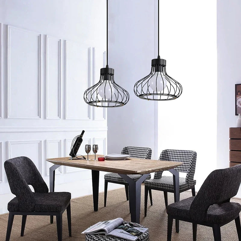 Industrial Black Pendant Light - Adjustable Kitchen & Dining Lighting 0