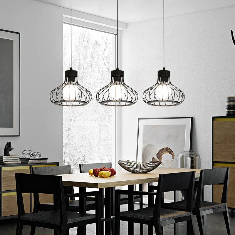 Industrial Black Pendant Light - Adjustable Kitchen & Dining Lighting 1