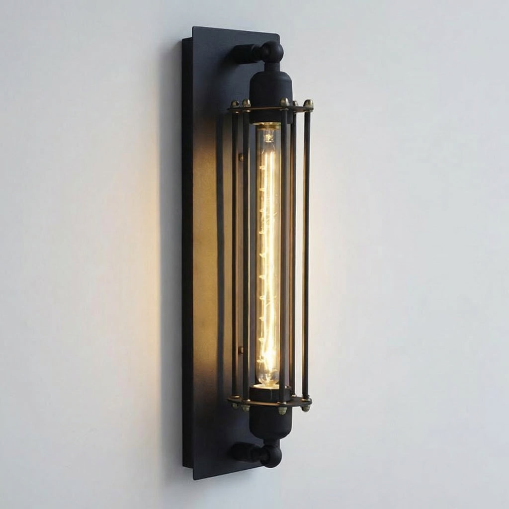 Industrial Iron Cage Wall Sconce - Unique LED Ambiance Lighting 0