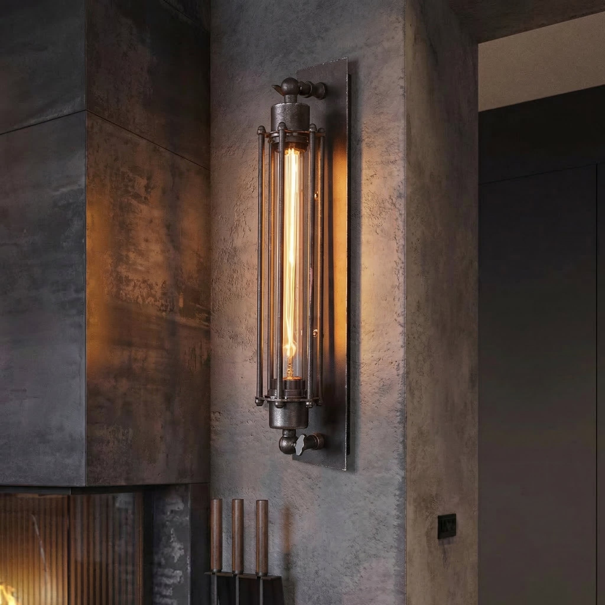 Industrial Iron Cage Wall Sconce - Unique LED Ambiance Lighting 1
