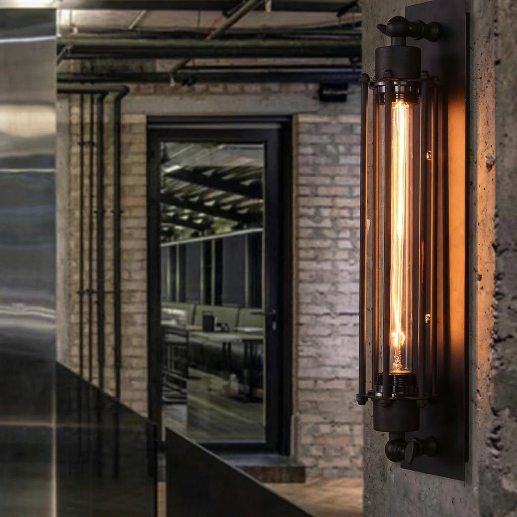 Industrial Iron Cage Wall Sconce - Unique LED Ambiance Lighting 2