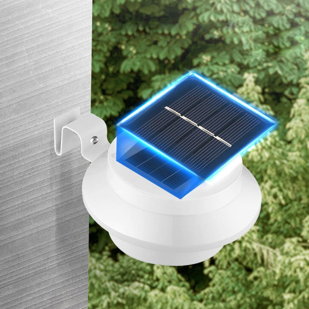 Industrial Solar Wall Light - Weatherproof Outdoor LED Sconce, Black/White 7
