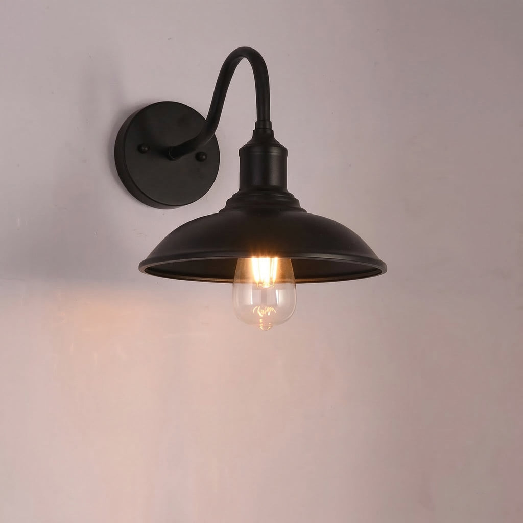 Industrial Vintage Wall Sconce - Durable Wrought Iron & Retro Design 0