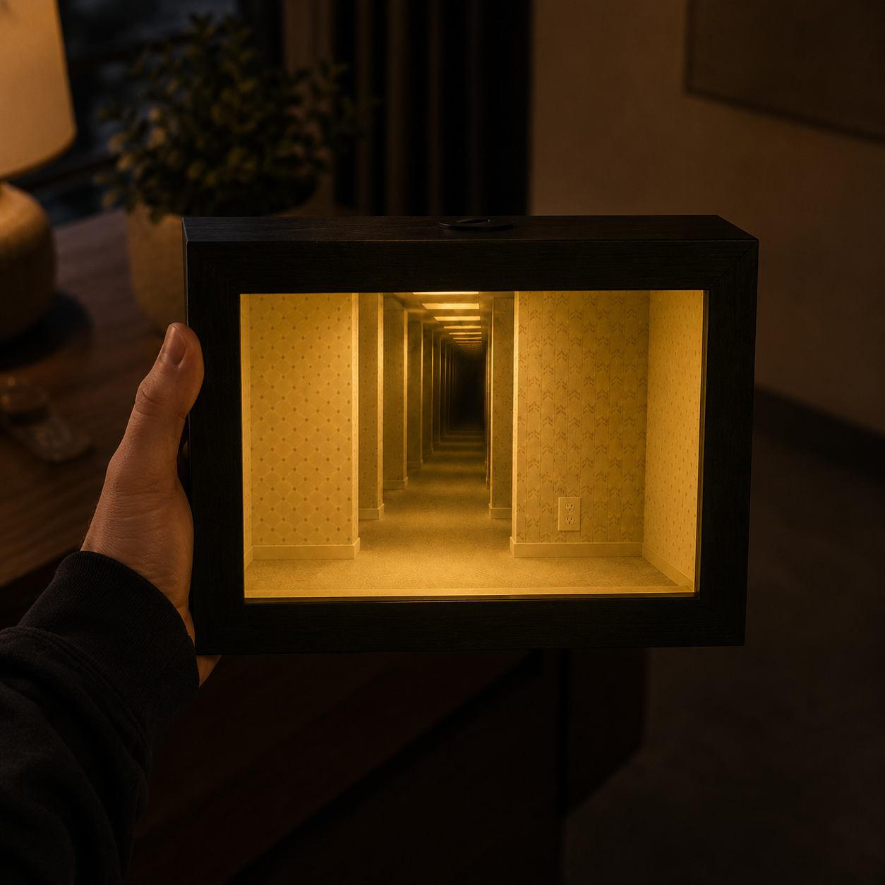 Infinity Mirror Desk Lamp - Warm LED Glow with Endless Corridor Effect 0