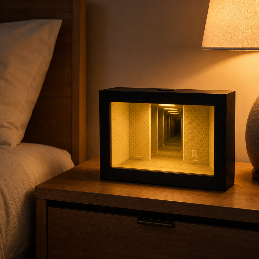 Infinity Mirror Desk Lamp - Warm LED Glow with Endless Corridor Effect 1