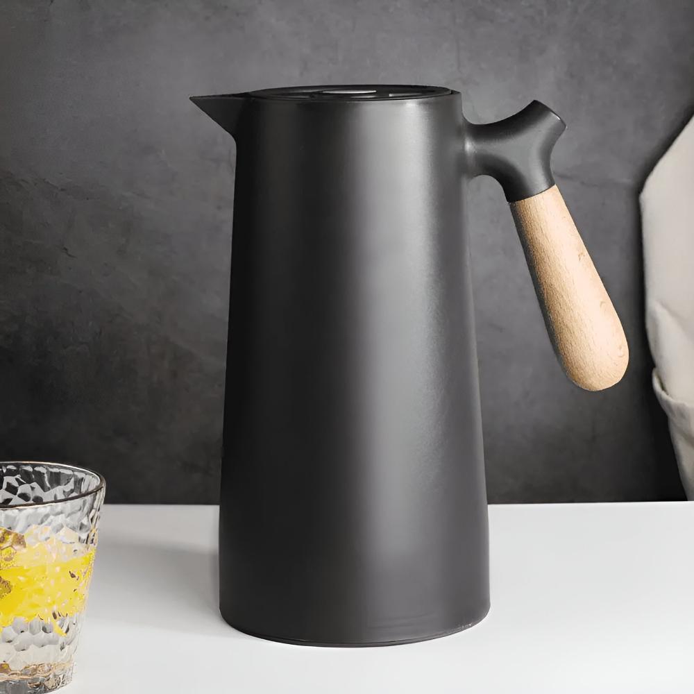 Insulated Carafe with Wooden Handle – Vacuum-Sealed Thermal Coffee and Tea Pot 11