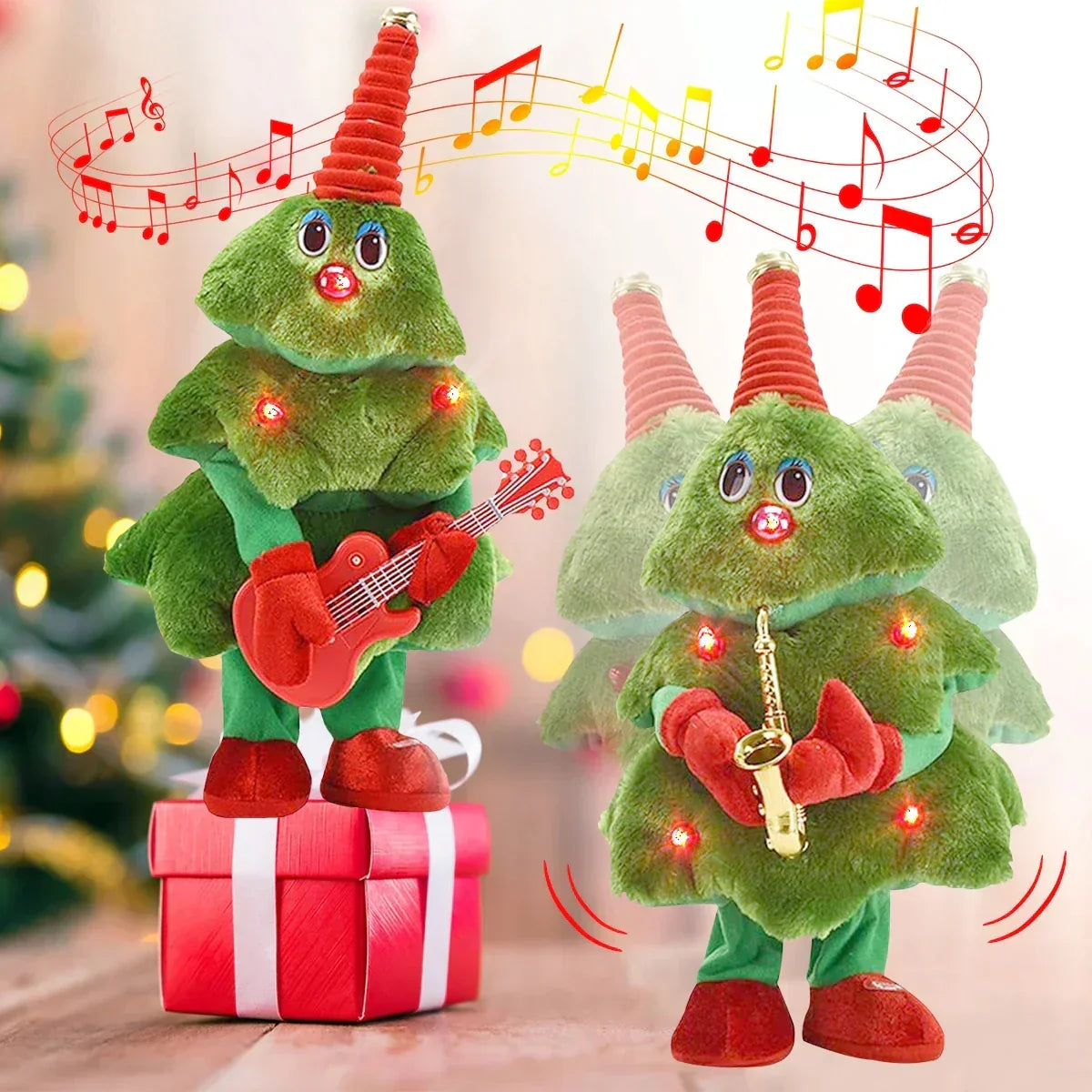 Interactive Plush Musical Christmas Tree with Rhythmic Dance, 35 cm - Battery Operated, Soft Fabric, Multiple Instrument Options 4