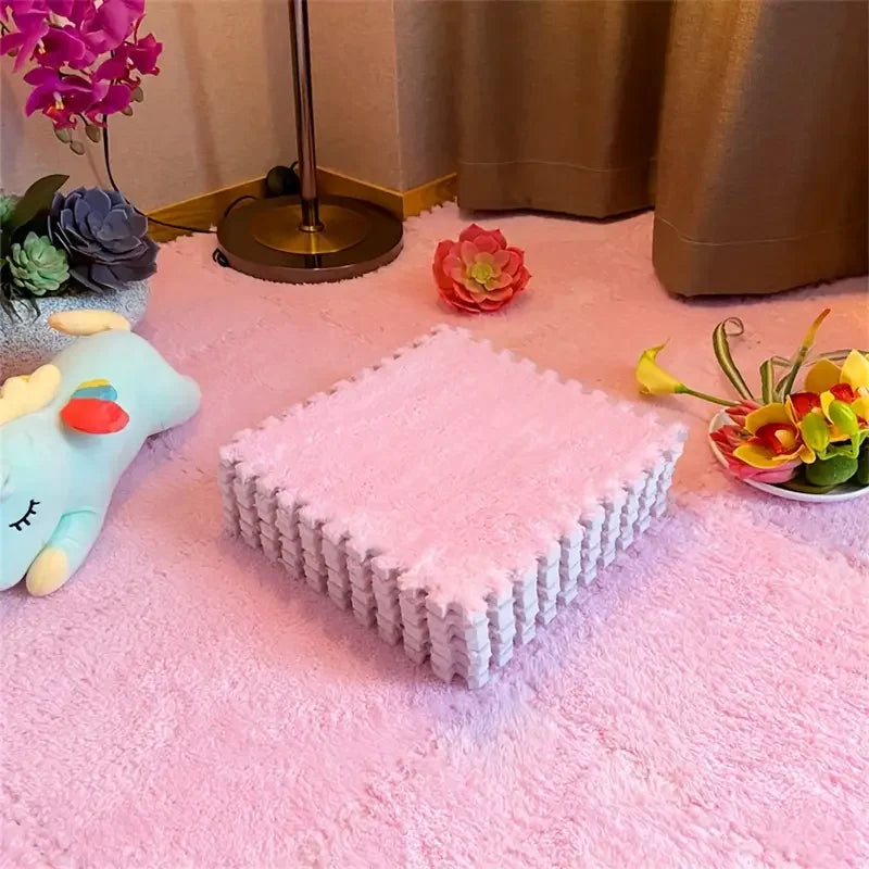 Interlocking Foam Plush Puzzle Floor Mat - Soft & Customizable Play Surface 2
