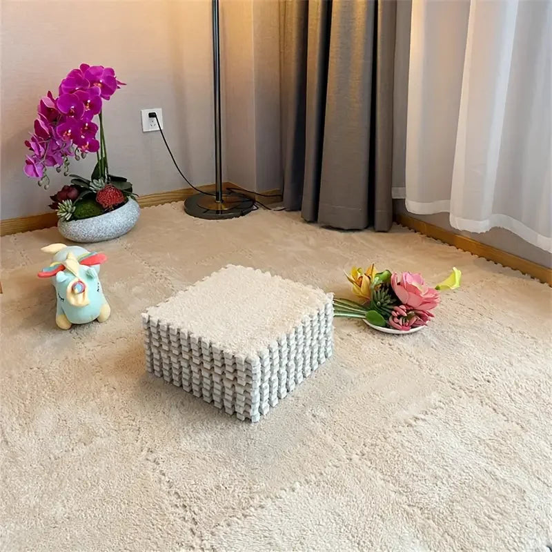 Interlocking Foam Plush Puzzle Floor Mat - Soft & Customizable Play Surface 3