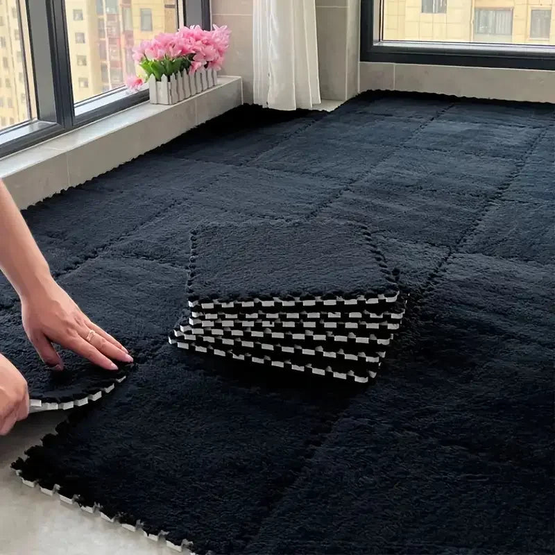 Interlocking Foam Plush Puzzle Floor Mat - Soft & Customizable Play Surface 4