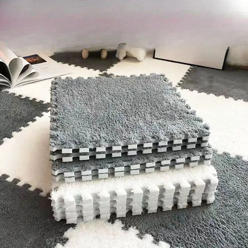 Interlocking Foam Plush Puzzle Floor Mat - Soft & Customizable Play Surface 7