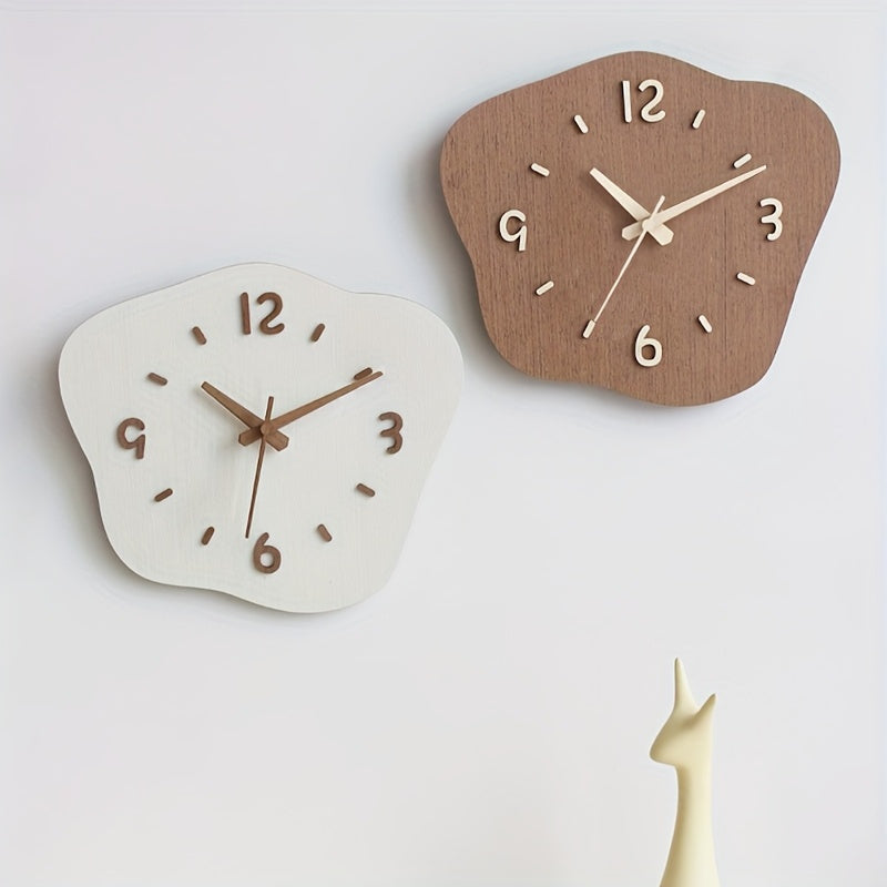 Irregular Wooden Wall Clock with Silent Movement – Unique Modern Wall Clock Decor for Home and Office 7