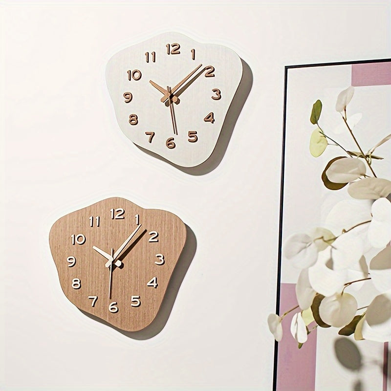 Irregular Wooden Wall Clock with Silent Movement – Unique Modern Wall Clock Decor for Home and Office 8