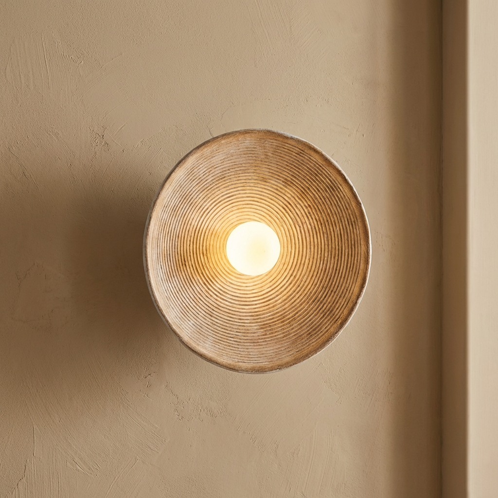 Japanese Bowl Wall Light - Soft Ambient Glow, Organic Design Sconce 1