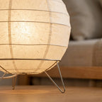 Japanese Paper Lantern Table Lamp - Elegant Bedside Lighting for Serene Spaces 1