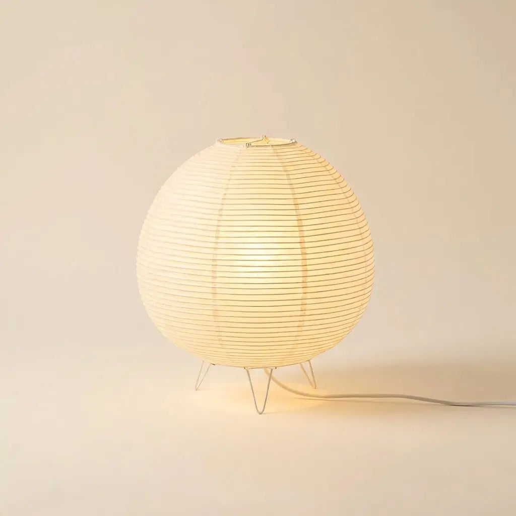 Japanese Paper Lantern Table Lamp - Elegant Bedside Lighting for Serene Spaces 2