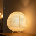 Japanese Paper Lantern Table Lamp - Elegant Bedside Lighting for Serene Spaces 3
