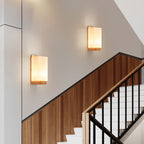 Japanese Style Wood Glass Wall Sconce - Elegant Ambient Wall Light 0