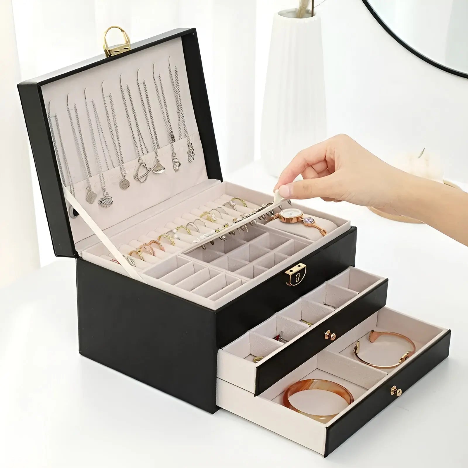 Jewellery Box - Multi-Layer PU Leather Jewelry Organizer for Women 1