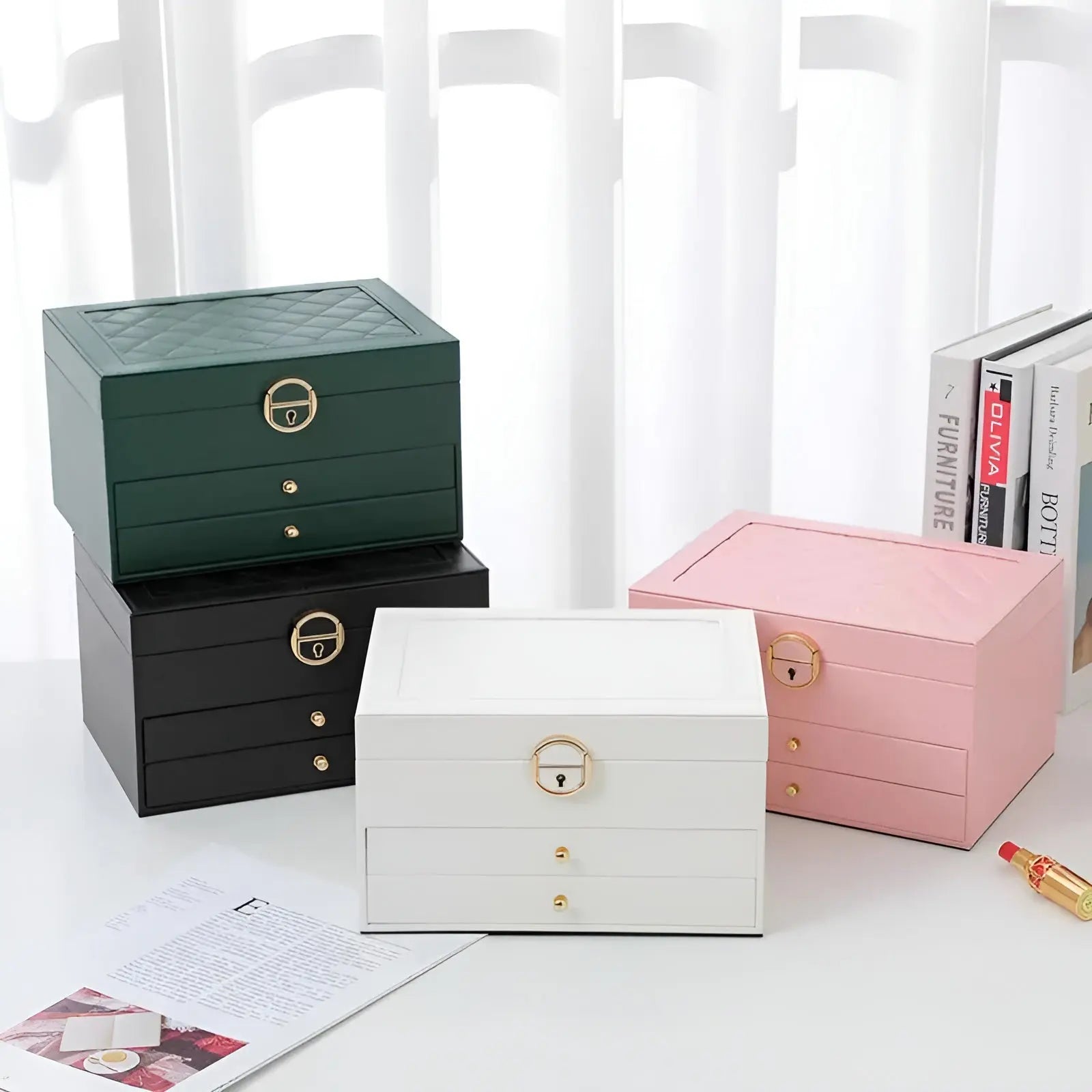 Jewellery Box - Multi-Layer PU Leather Jewelry Organizer for Women 4