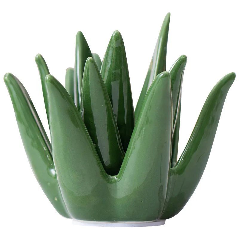 Jewelry Dish Ceramic Green Ring Holder Tray Glazed Finish 5