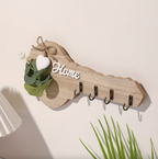 Key Holder for Wall - Rustic Key Organizer with 4 Antique Hooks 1
