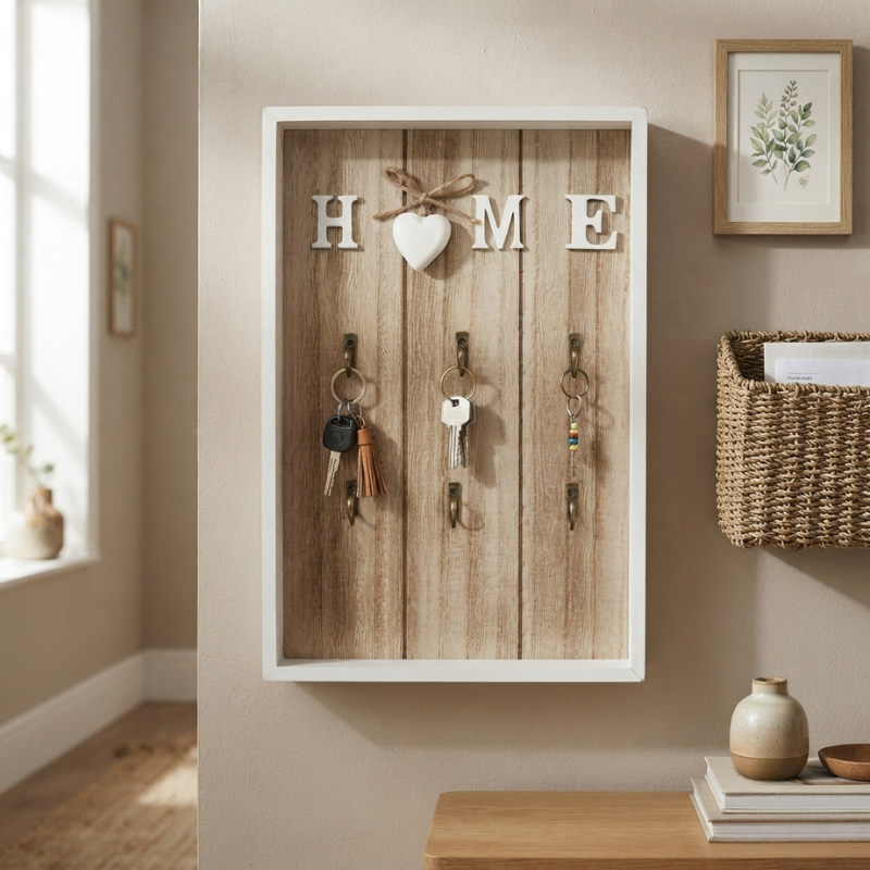 Key Holder for Wall Handmade Solid Organizer 02