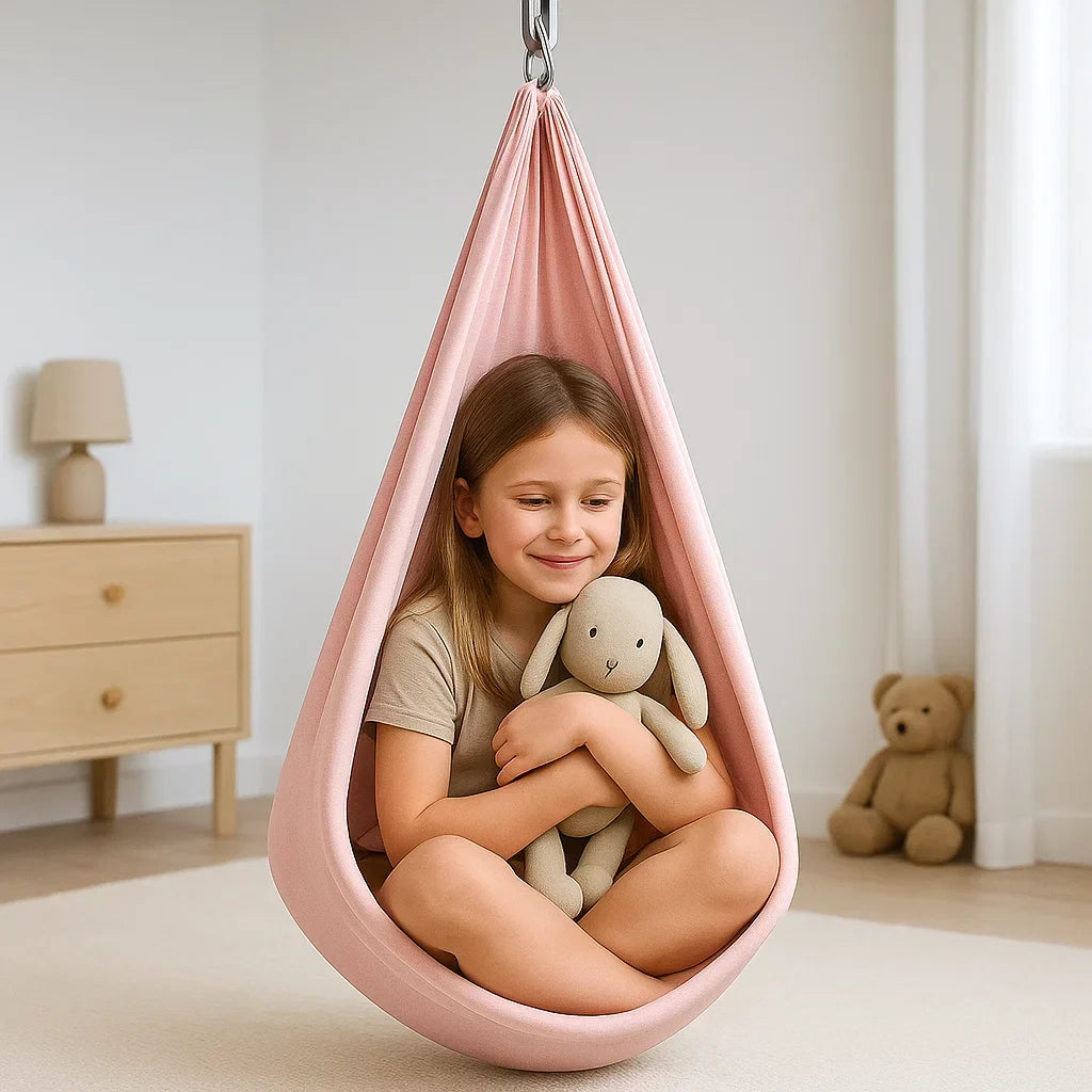 Kids Cotton Hanging Chair - Comfortable Indoor Swing for Sensory Play 2
