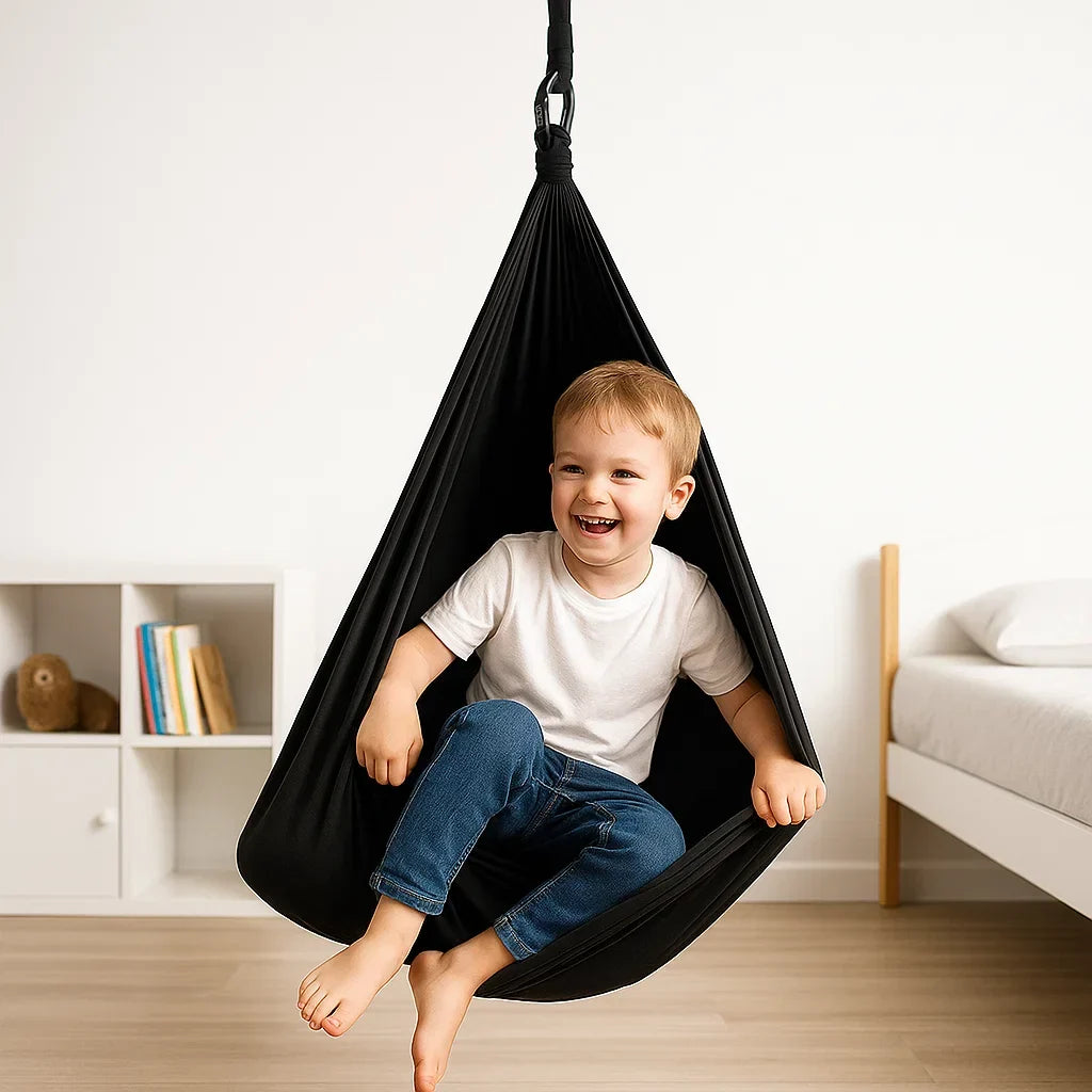 Kids Cotton Hanging Chair - Comfortable Indoor Swing for Sensory Play 3