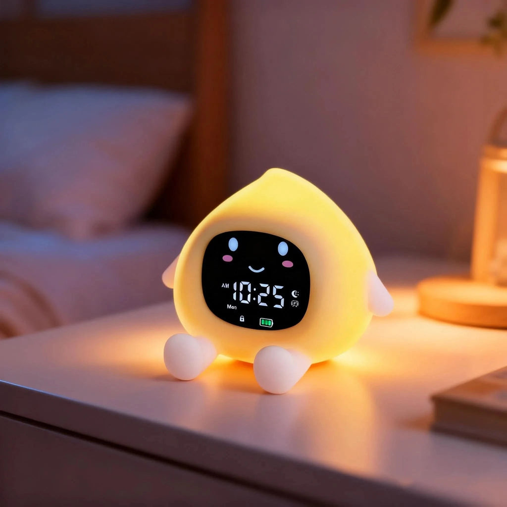 Kids Sleep Training Alarm Clock - Soft Night Light & Digital Display 0