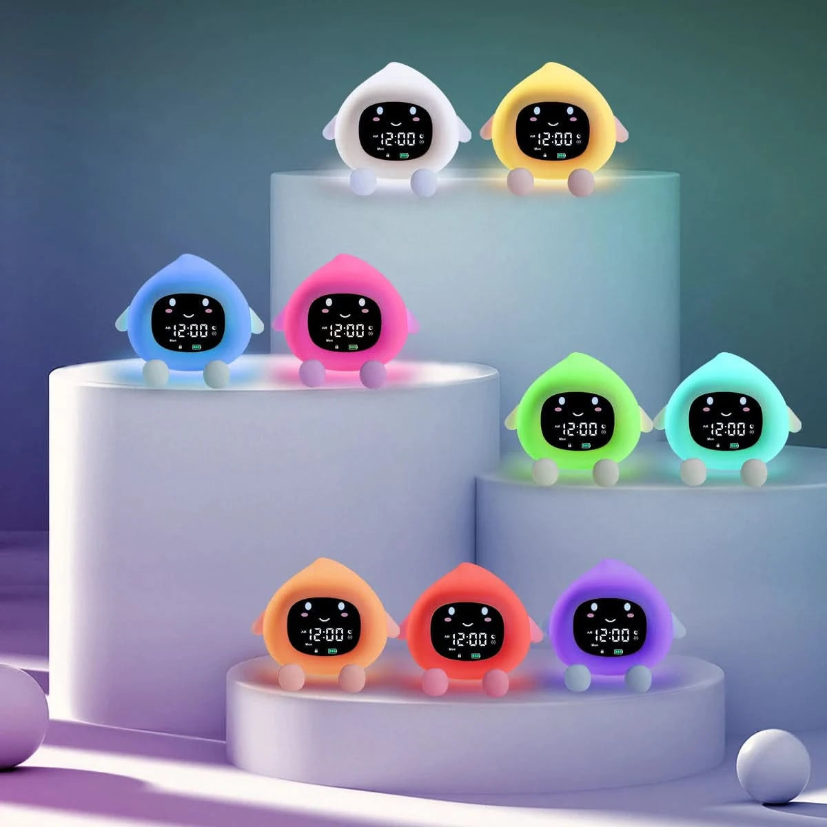 Kids Sleep Training Alarm Clock - Soft Night Light & Digital Display 1
