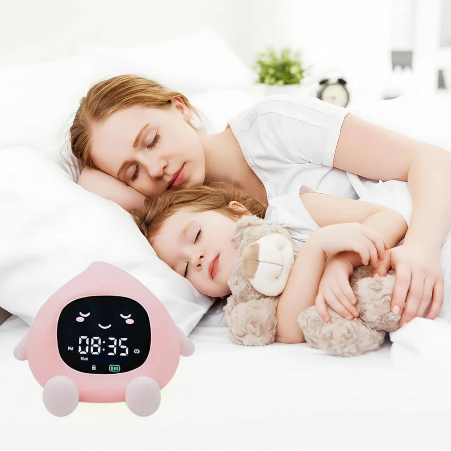Kids Sleep Training Alarm Clock - Soft Night Light & Digital Display 3