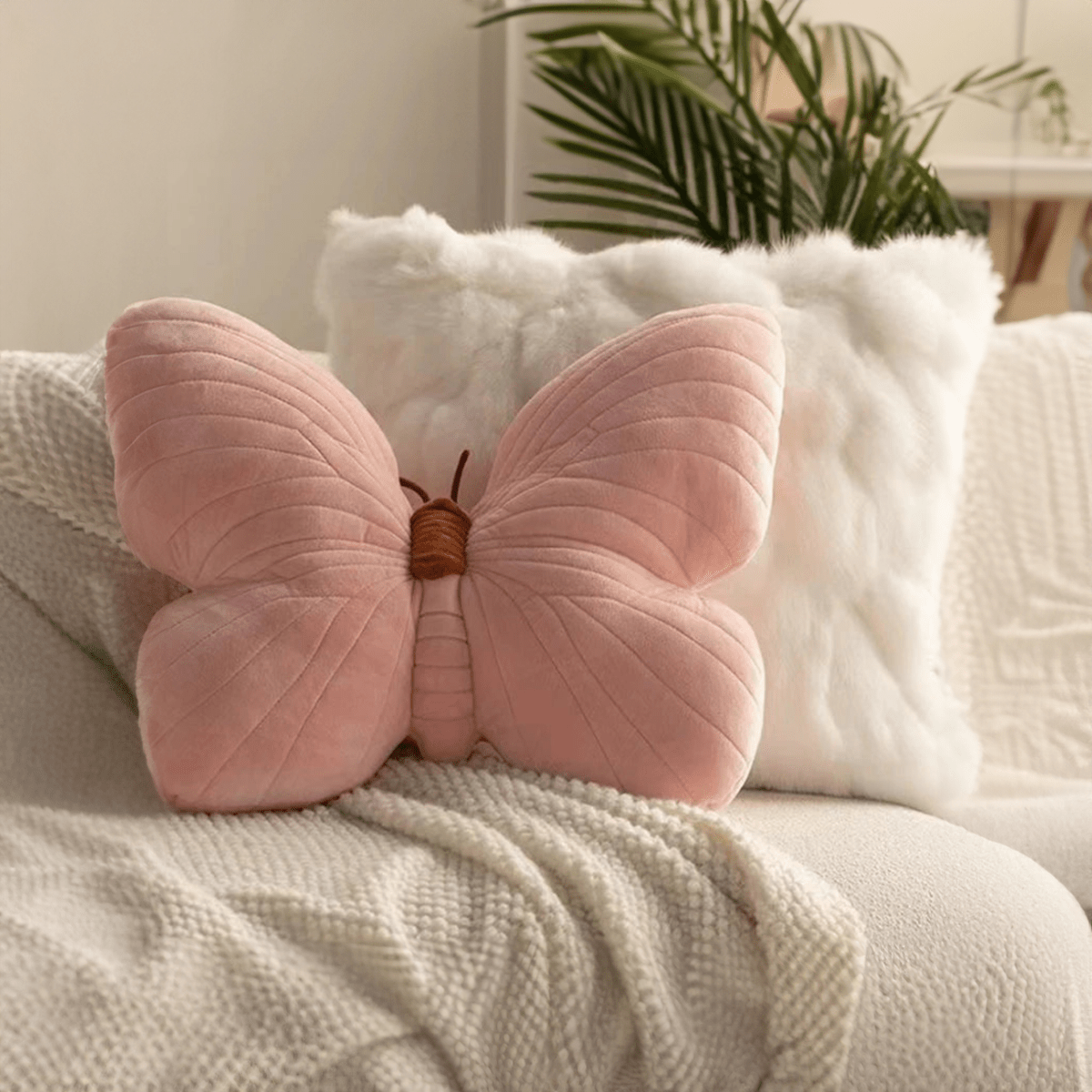 Kids' Butterfly Cushion - Cozy Plush Pillow in Pink & Purple 3