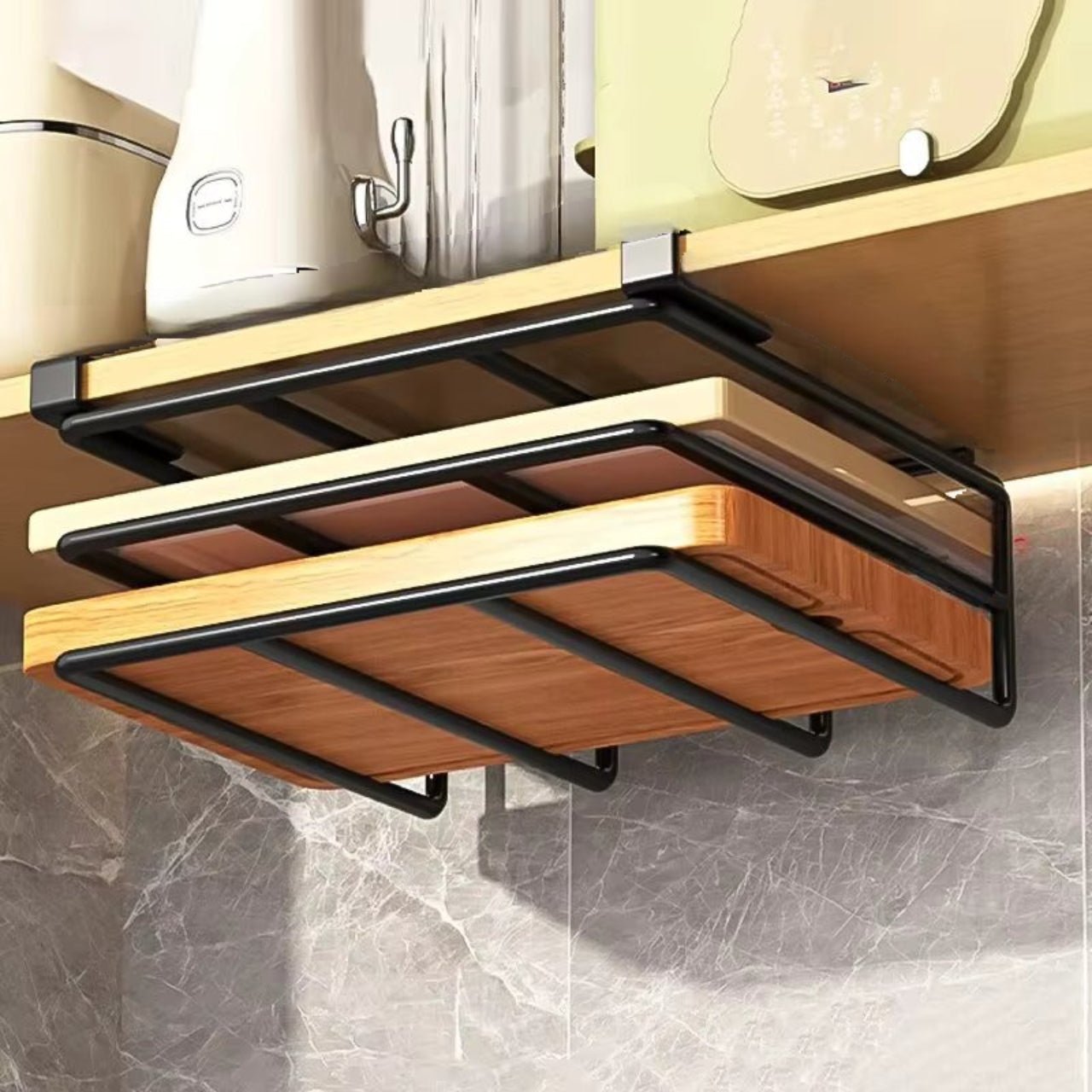 Kitchen_Organizer_Under_Shelf_Stainless_Steel_Paper_Towel_Holder_5
