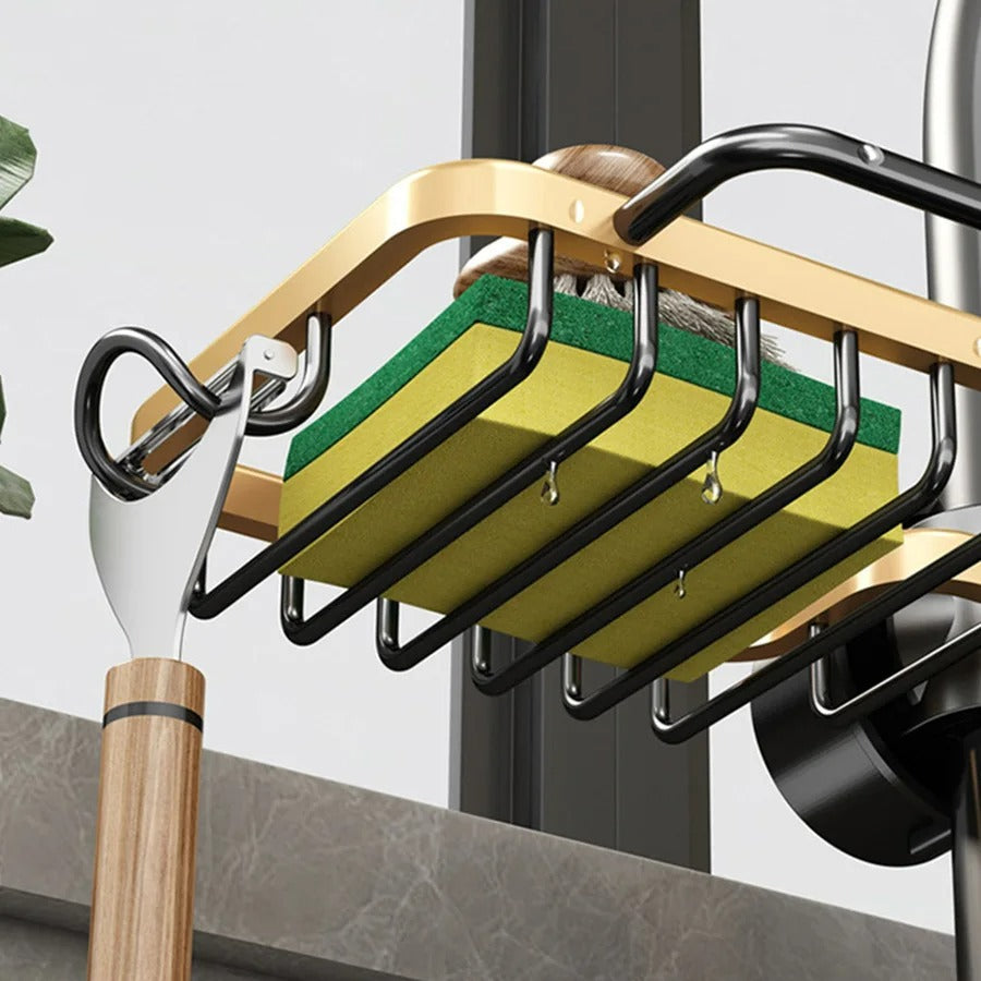 Kitchen Sink Caddy Organizer - Space-Saving Sponge Holder with Drip Tray 3