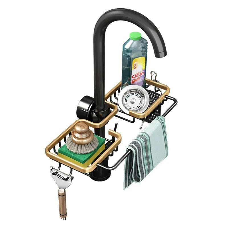 Kitchen Sink Caddy Organizer - Space-Saving Sponge Holder with Drip Tray 4