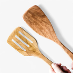 Kitchen Utensil Set Wood 5 Piece Spatula Spoon Ladle Natural Finish 9