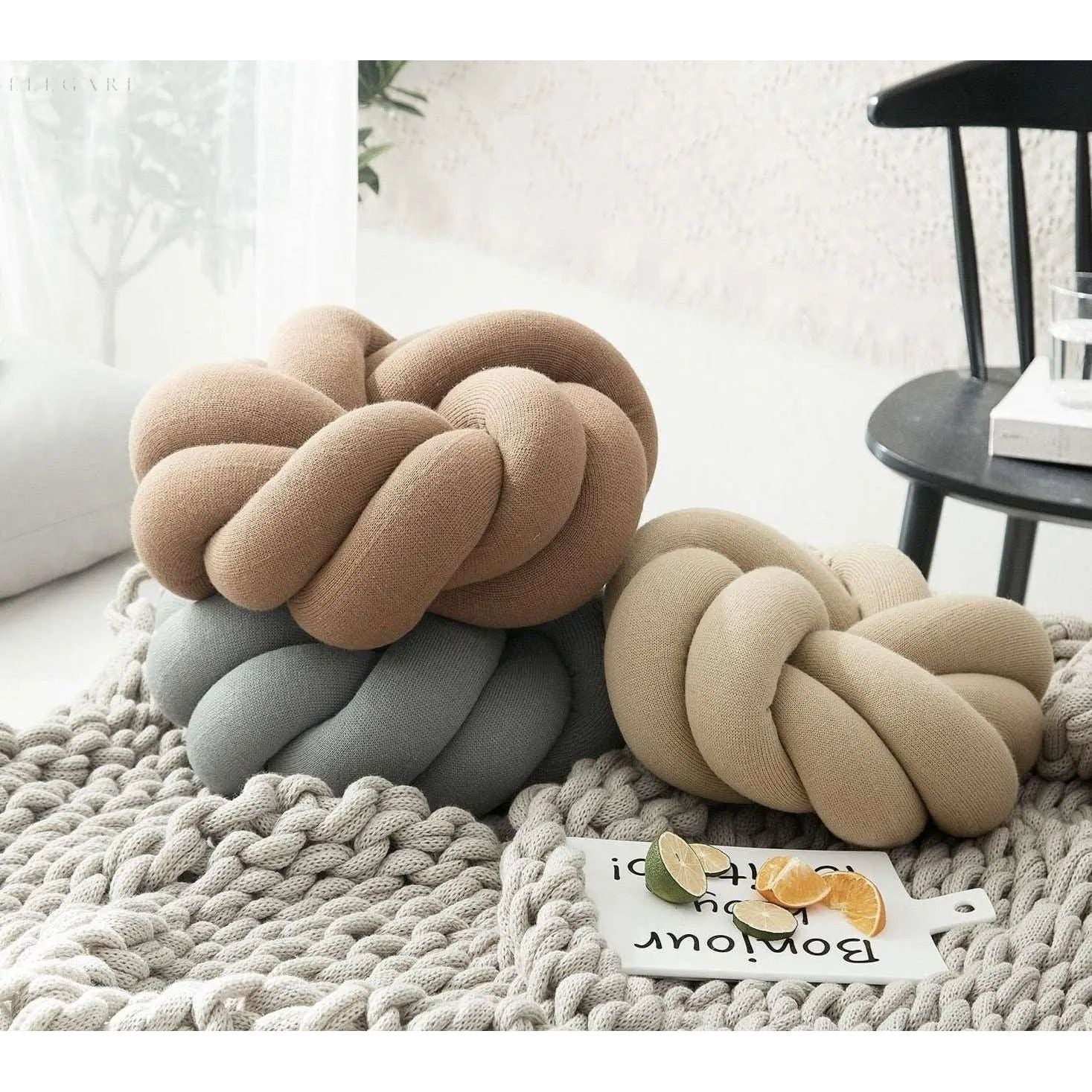Knot Decorative Pillow - Soft Cotton Blend Throw Pillows for Couch 1
