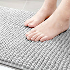 L-Shaped Non-Slip Bath Mat for Shower Corners – Soft Polyester Bathroom Rug for Safety and Comfort 1