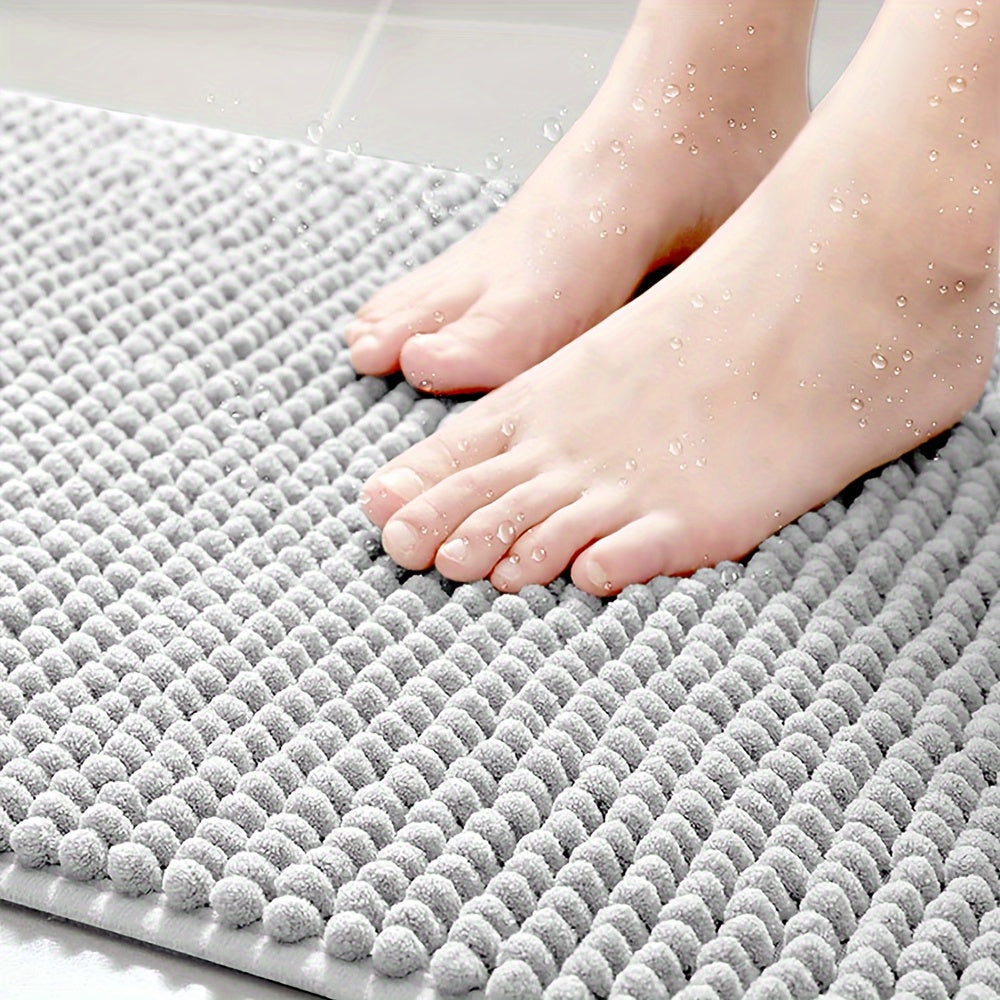 L-Shaped Non-Slip Bath Mat for Shower Corners – Soft Polyester Bathroom Rug for Safety and Comfort 1