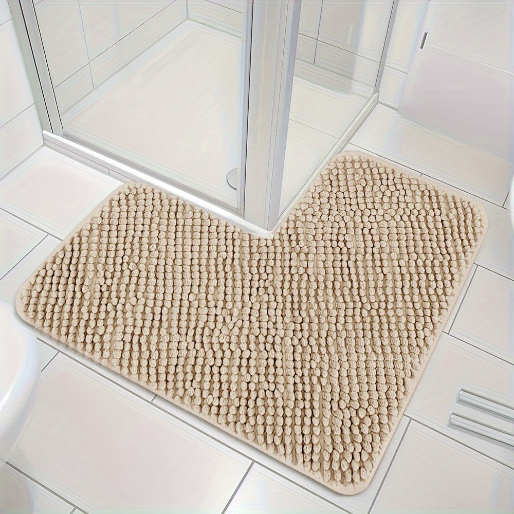 L-Shaped Non-Slip Bath Mat for Shower Corners – Soft Polyester Bathroom Rug for Safety and Comfort 3