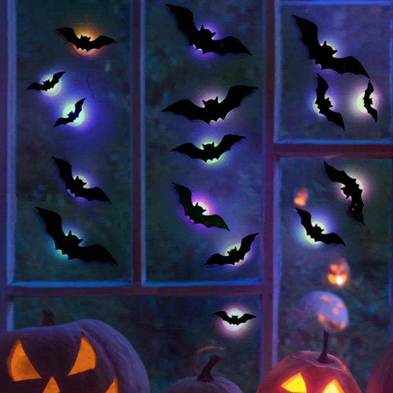 LED Bat Wall Lights - 16-Piece Set for Indoor & Outdoor Halloween Decorations 5
