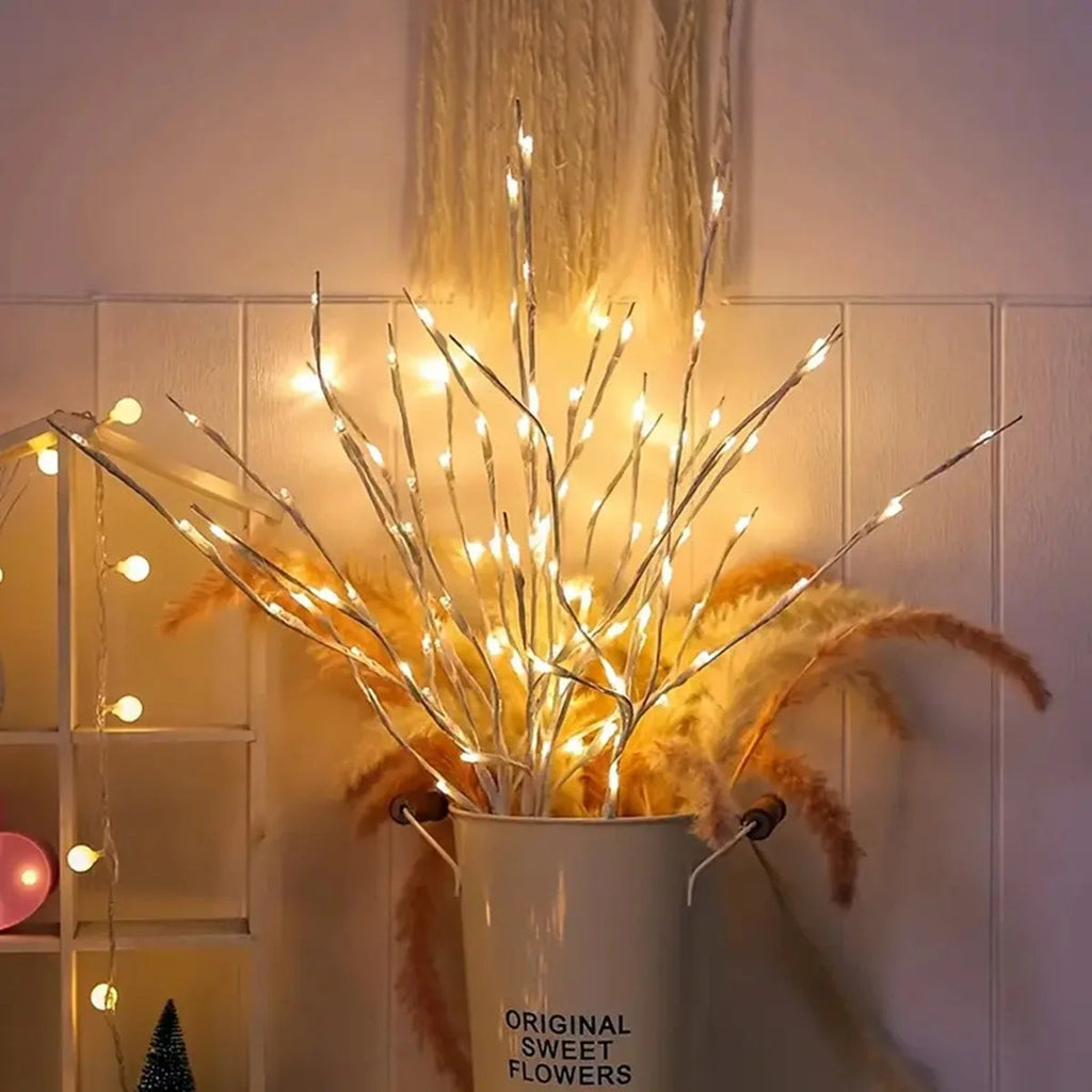 LED Birch Branch Fairy Lights - 20 Warm Twinkle Lights for Versatile Decor 6