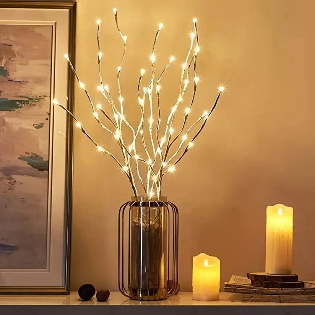 LED Birch Branch Fairy Lights - 20 Warm Twinkle Lights for Versatile Decor 8