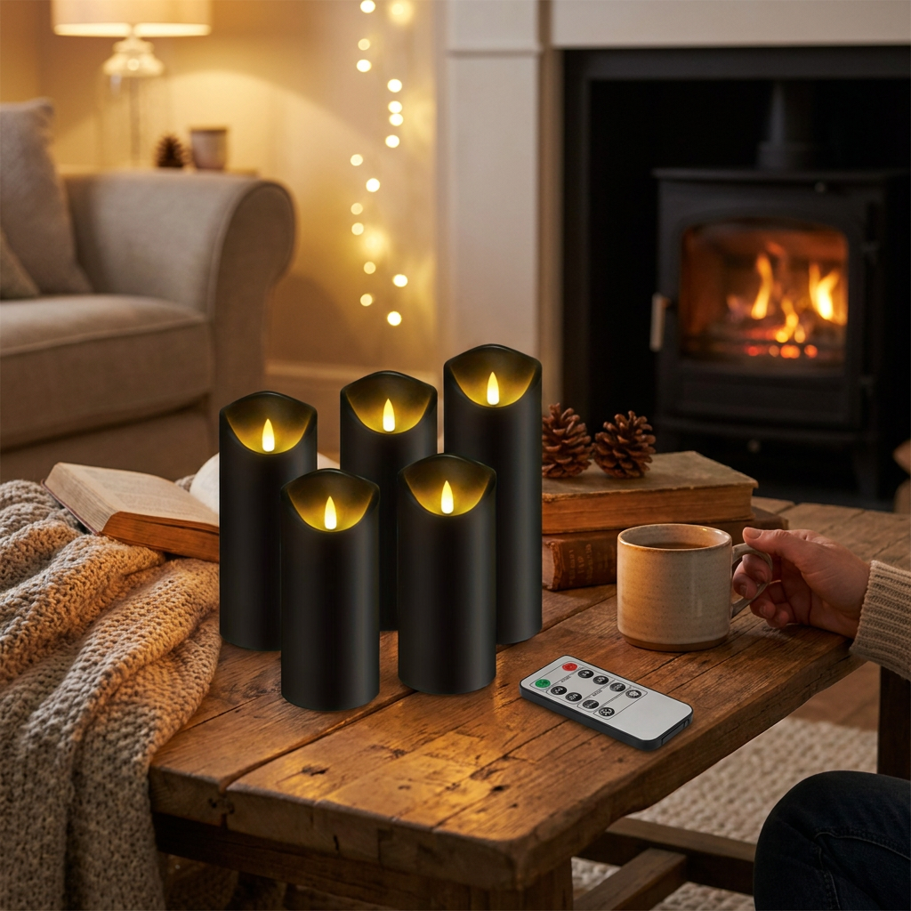 LED Candle Set - Flameless Battery Operated Candles with Remote & Timer 1