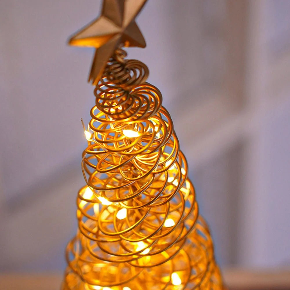 LED Christmas Tree 33 cm – Spiral Design with Warm White Lights & Star 2