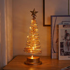 LED Christmas Tree 33 cm – Spiral Design with Warm White Lights & Star 6