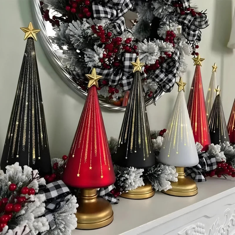 LED Christmas Tree Table Lamp with Star Topper, Touch Control, Multiple Sizes and Colors for Festive Indoor Decoration 1